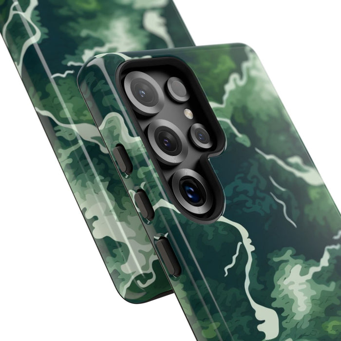 Abstracte Groene Rivier en Bospatroon