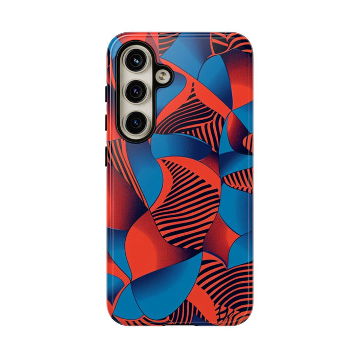 Levendig Rood-Blauw Abstract Patroon
