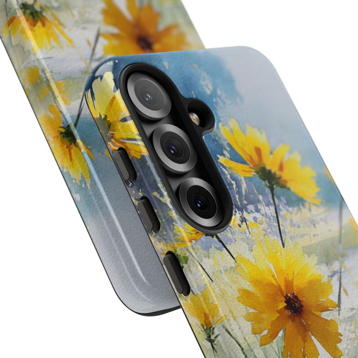 Gele Zonnebloemen in Pastelkleurig Landschap