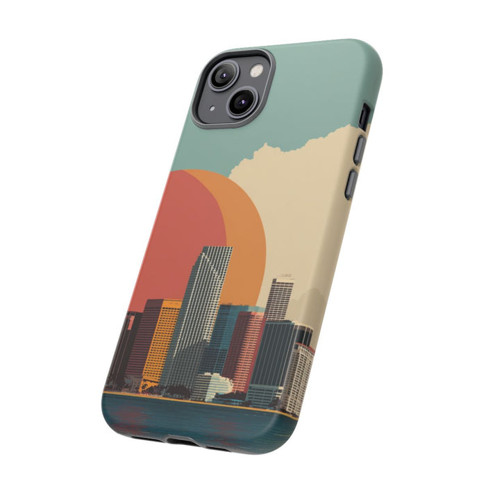 Minimalistische Stadsgezicht met Grote Zon