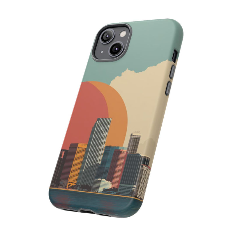 Minimalistische Stadsgezicht met Grote Zon