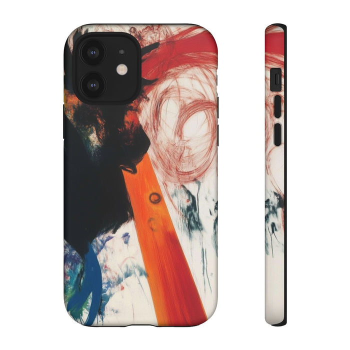 Abstracte Zwarte en Rode Penseelstreken