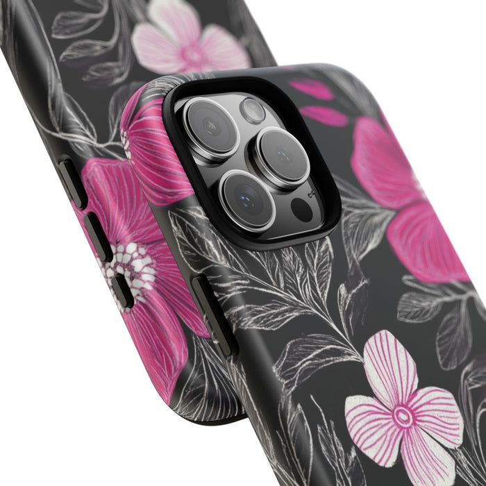 Roze en Witte Bloemenprint