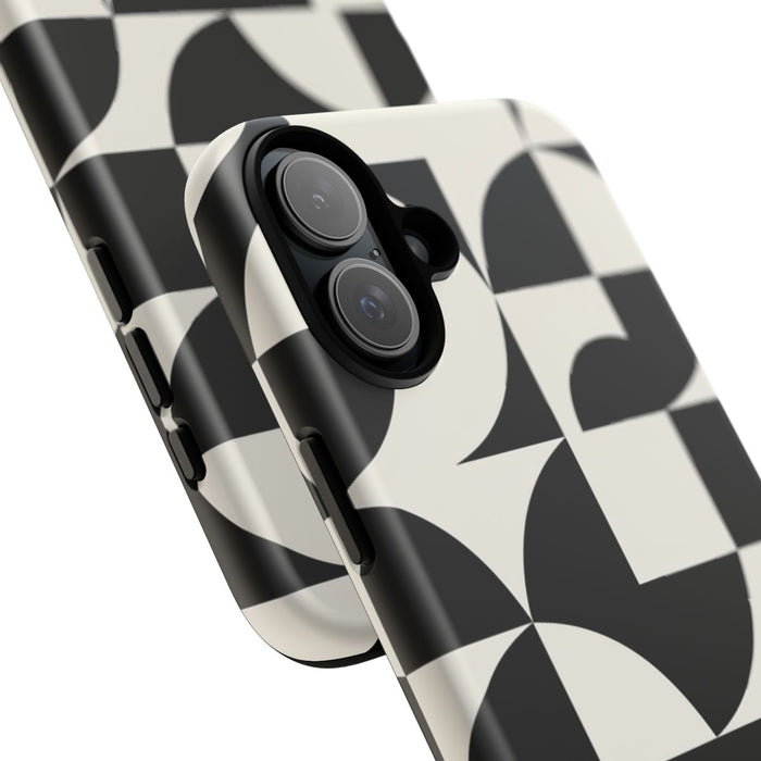 Zwart-Wit Geometrisch Abstract Patroon
