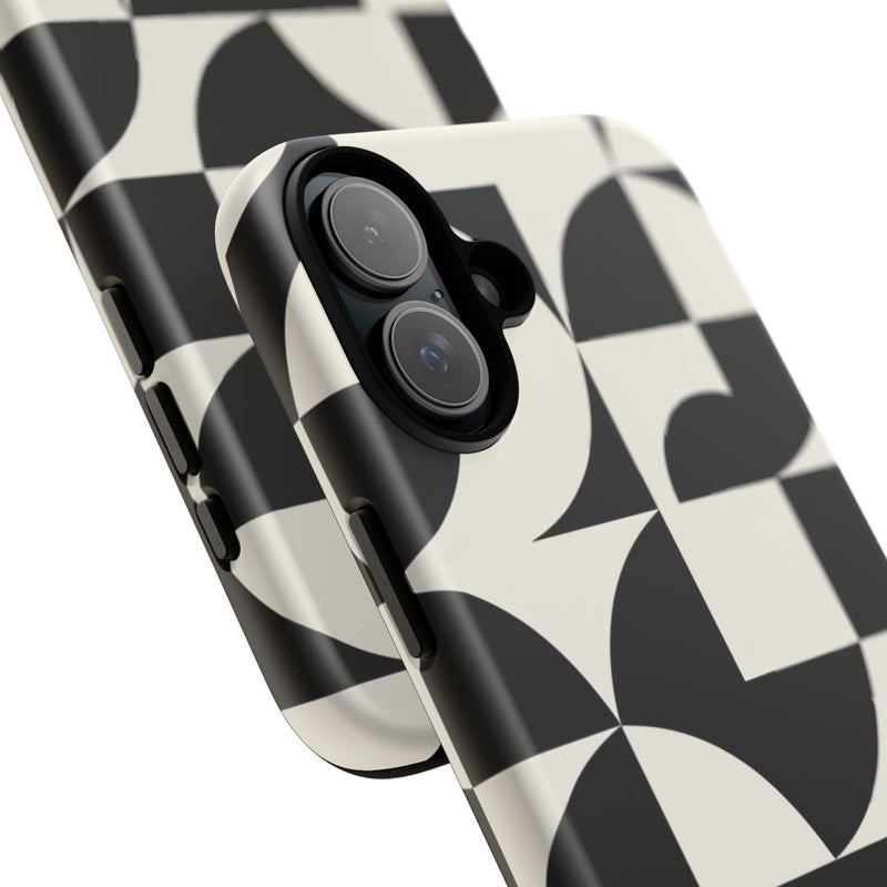 Zwart-Wit Geometrisch Abstract Patroon