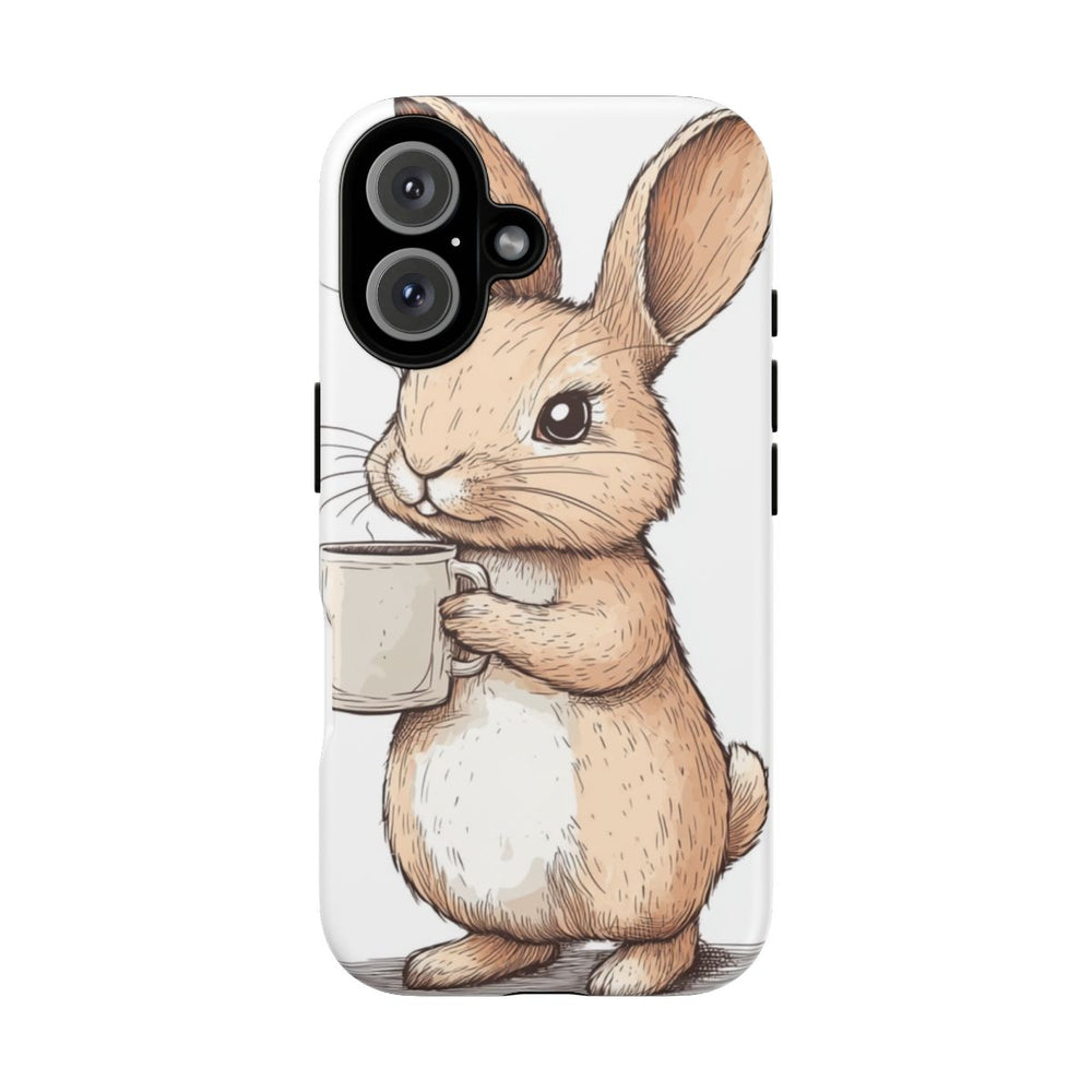 Schattige Bruine Konijn met Koffiemok Illustratie