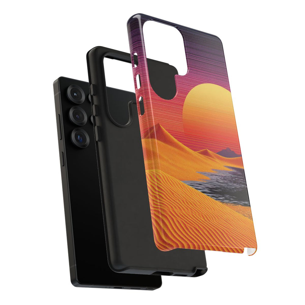 Zonsondergang boven Oranje Zandduinen met Retro Zon