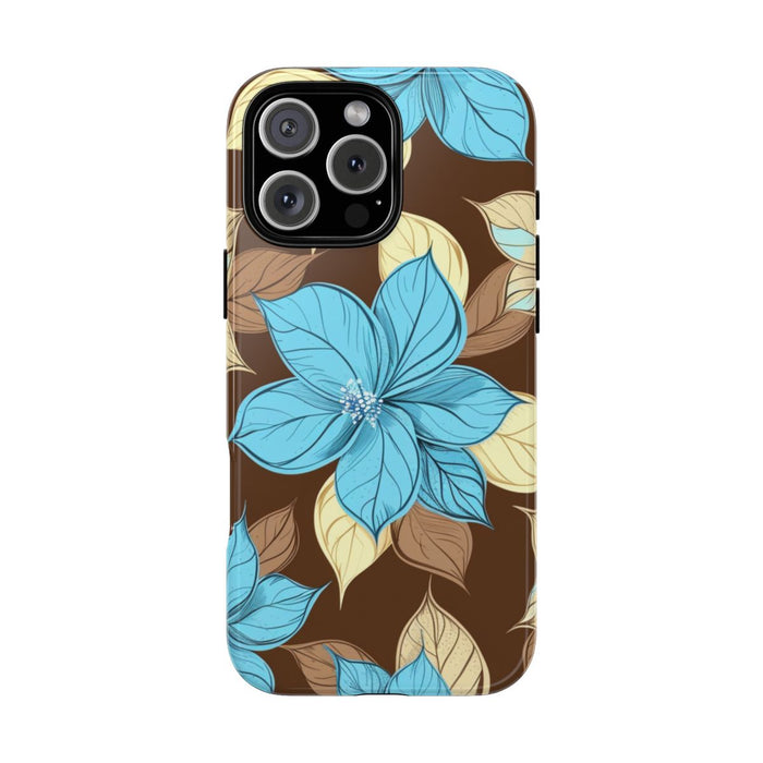 Turquoise en Beige Bloemenpatroon