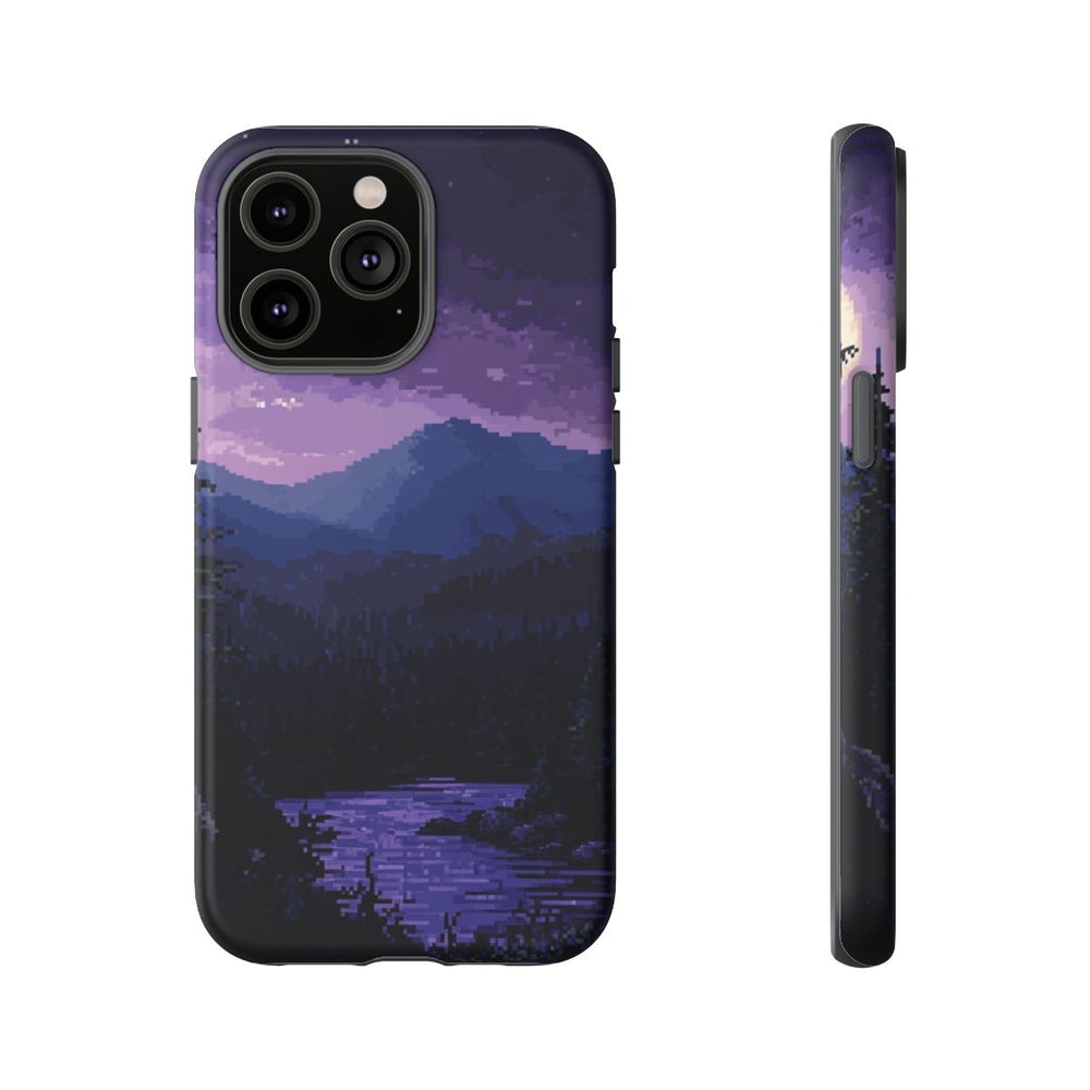 Pixel Art Nachtlandschap met Maan