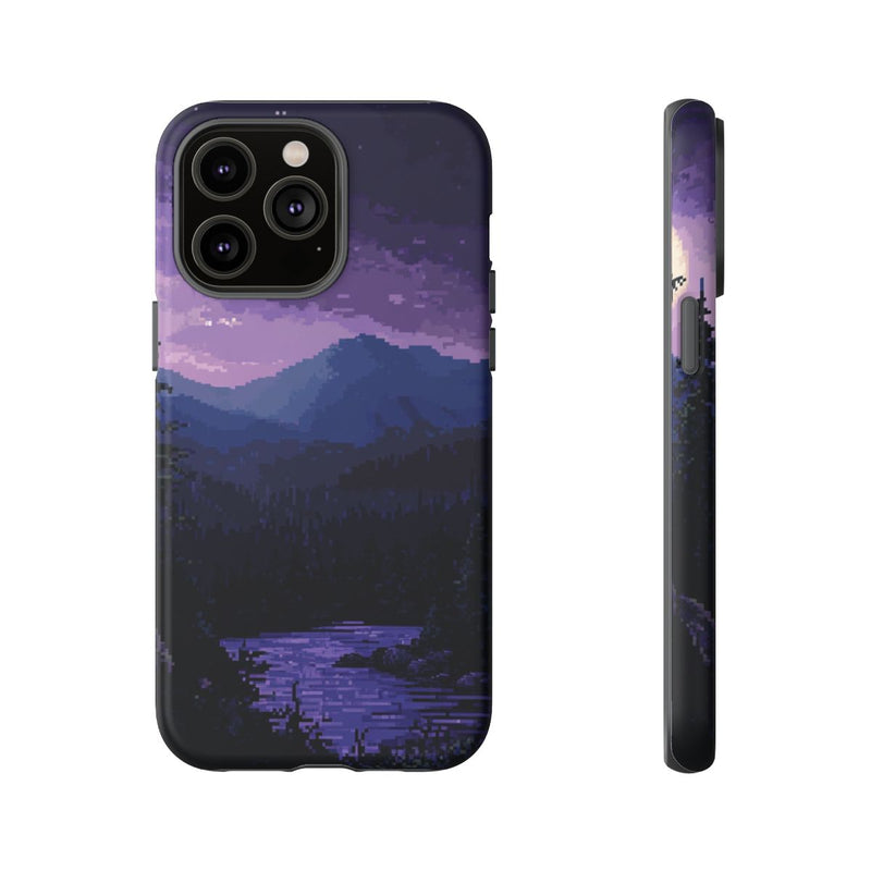 Pixel Art Nachtlandschap met Maan