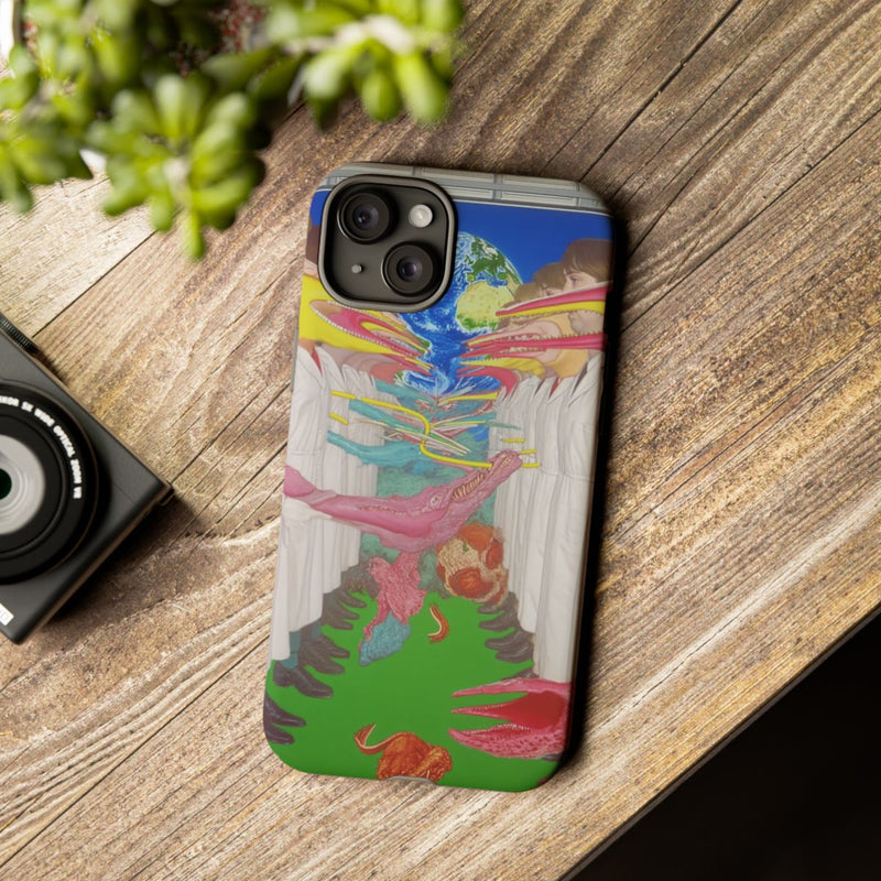 Surrealistische Figuren met Langgerekte Gezichten en Aardemotief