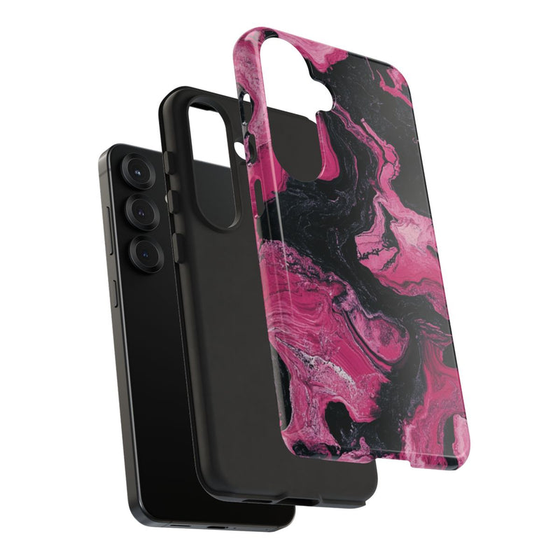 Roze en Zwarte Marmer Abstracte Textuur