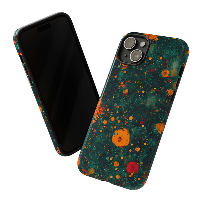 Abstracte Oranje en Teal Bellenpatroon