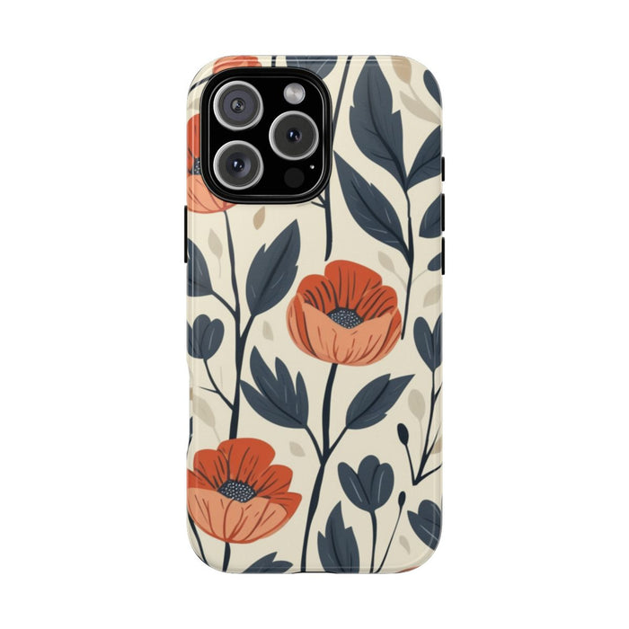 Oranje en Blauwe Bloemenpatroon