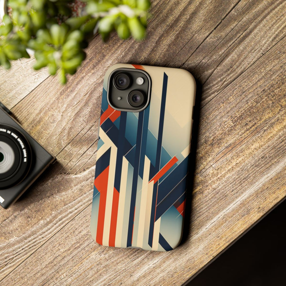 Geometrisch Abstracte Lijnen in Oranje en Blauw