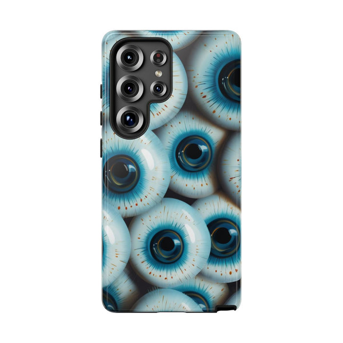 Glanzend Hoesje met Blauw Oogpatroon