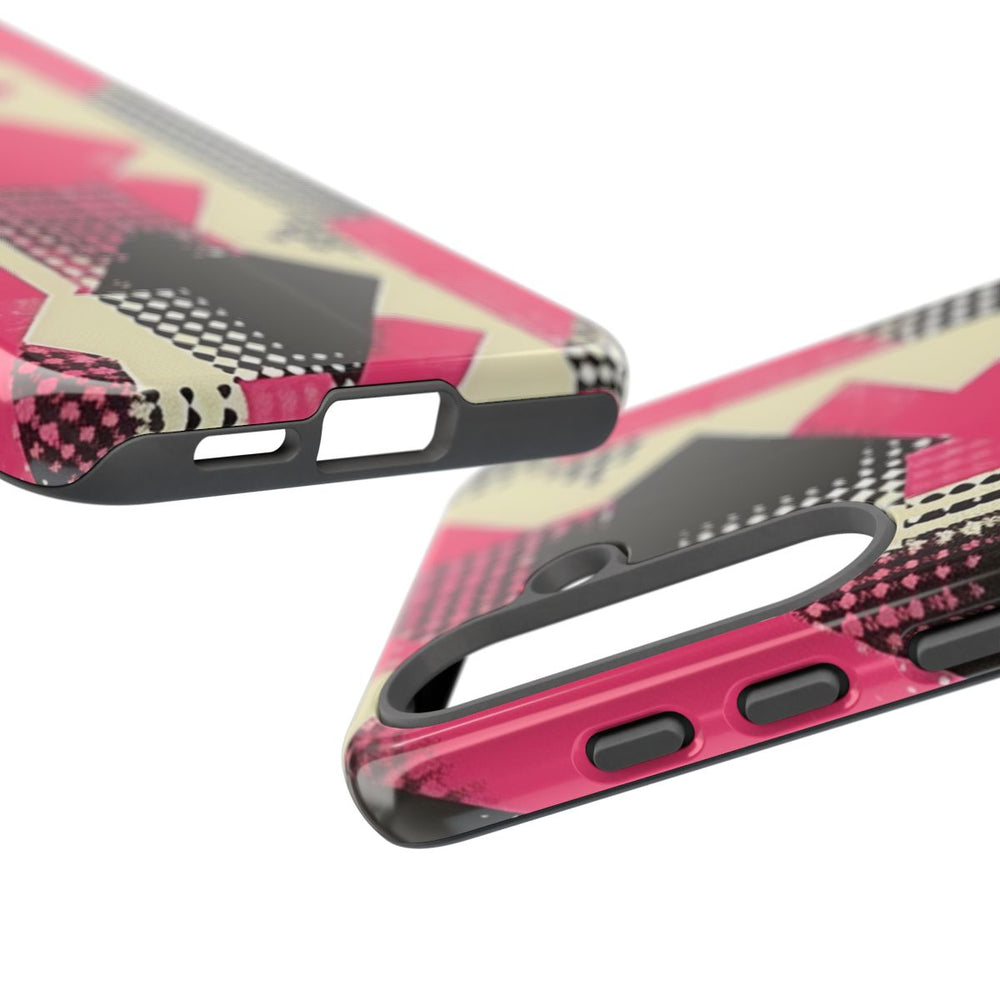 Roze en Zwart Abstract Geometrisch Patroon