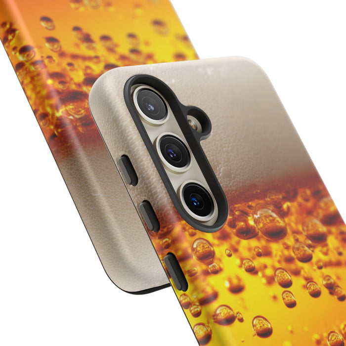 Amberkleurige Bierbellen van Dichtbij