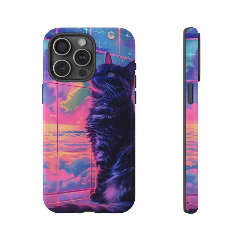 Lofi Vaporwave Kat met Neonlucht