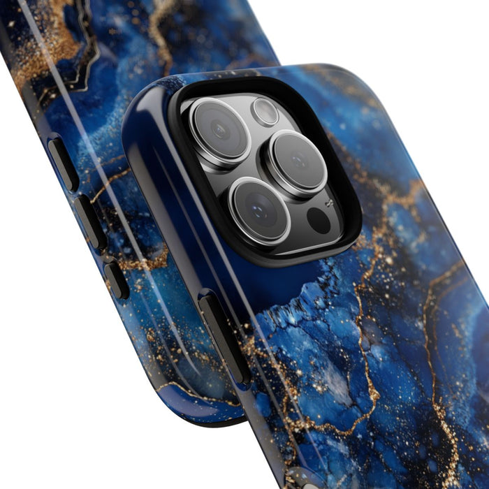 Blauw-Goud Geodepatroon