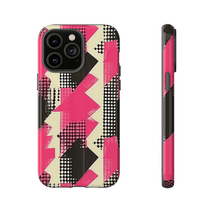 Roze en Zwart Abstract Geometrisch Patroon