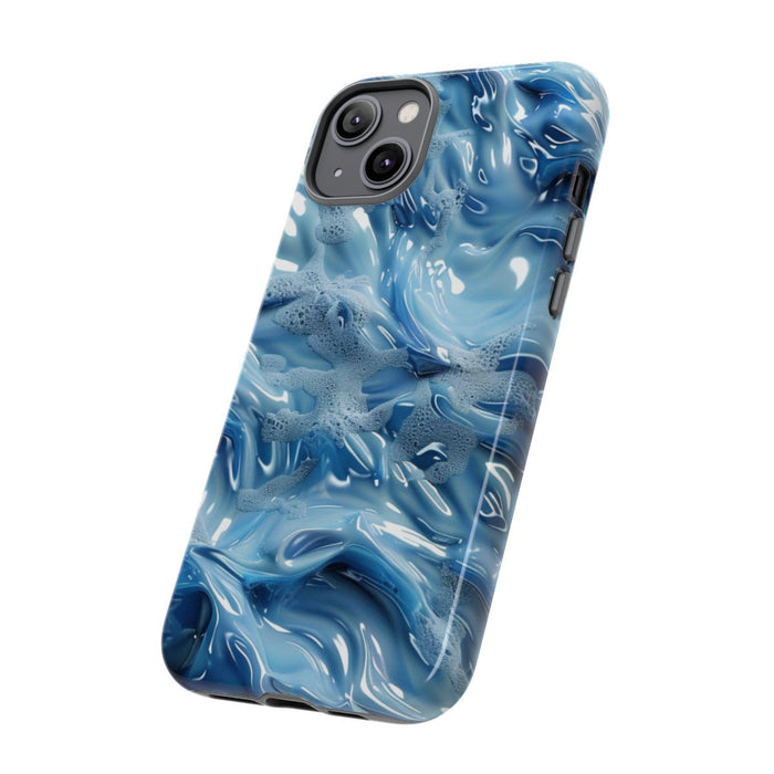 Blauw Abstract Golvend Patroon