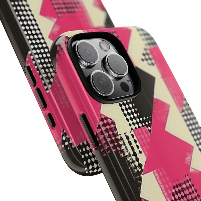 Roze en Zwart Abstract Geometrisch Patroon