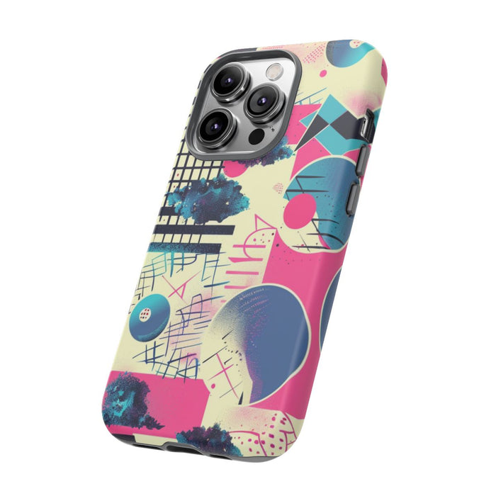 Abstract Geometrisch Patroon in Roze en Blauw