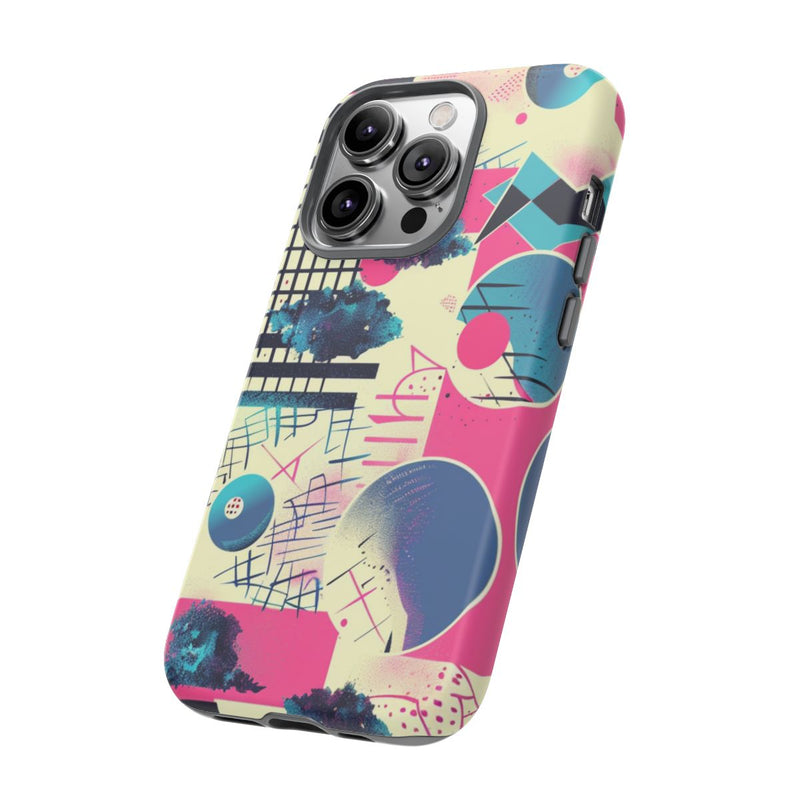 Abstract Geometrisch Patroon in Roze en Blauw
