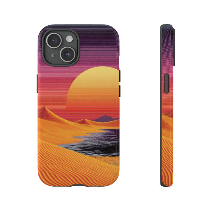 Zonsondergang boven Oranje Zandduinen met Retro Zon