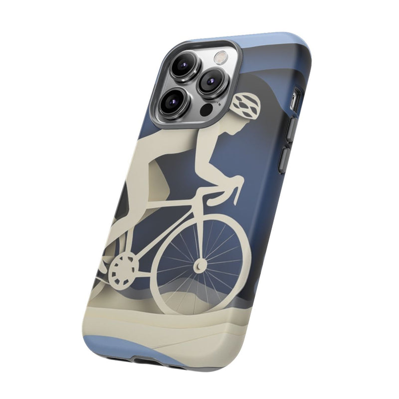 Papieren Fietser op Blauwe Heuvels