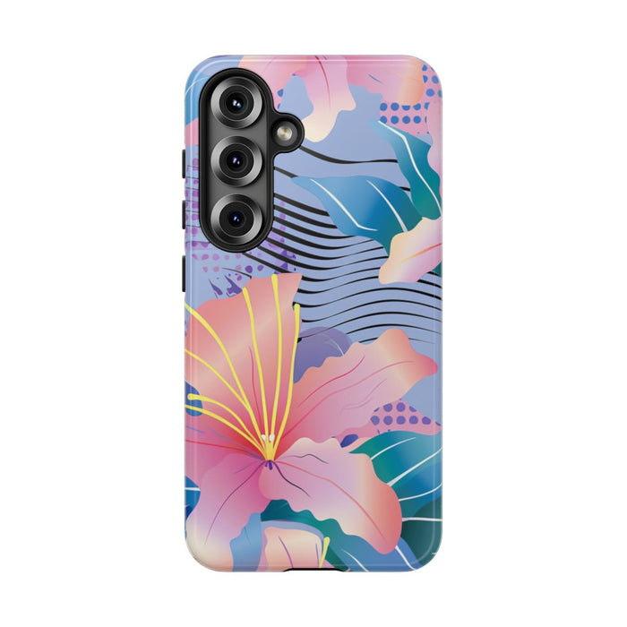 Roze Bloemenpatroon met Abstracte Accenten