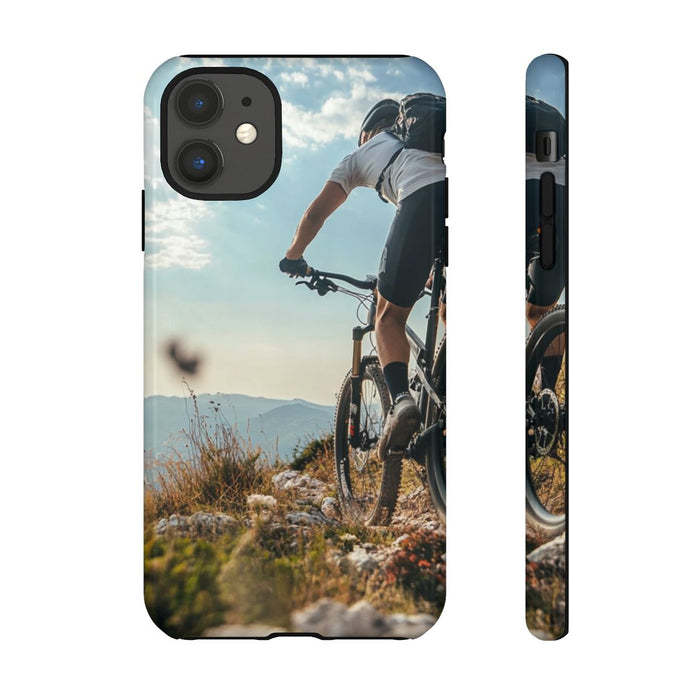 Mountainbiker op Rotsachtig Pad