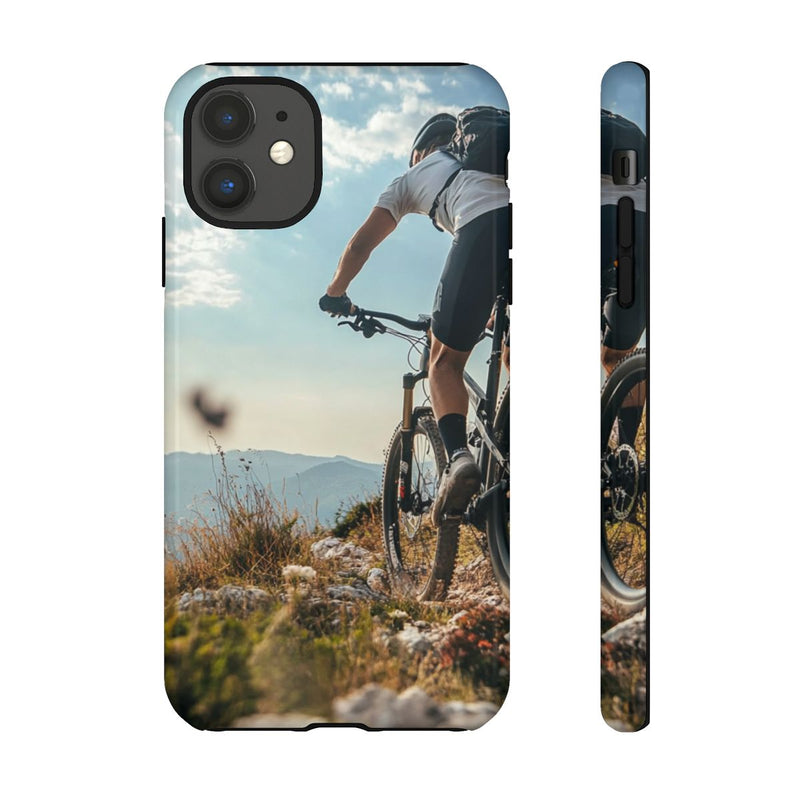 Mountainbiker op Rotsachtig Pad