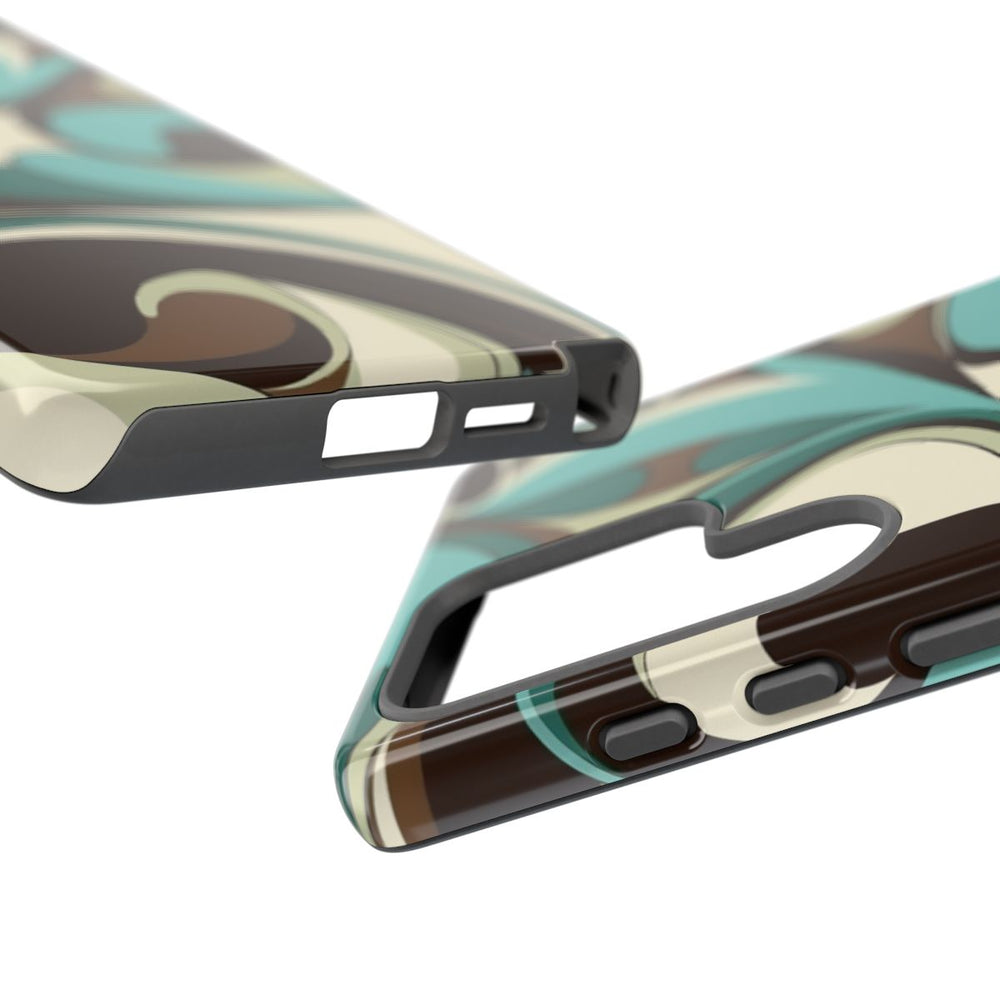 Abstracte Swirl in Teal en Bruin