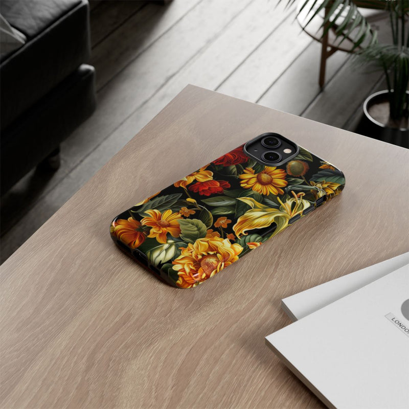 Vrolijk Gele en Rode Bloemenprint