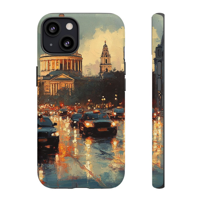 St. Pauls Kathedraal bij Schemering met Natte Straat