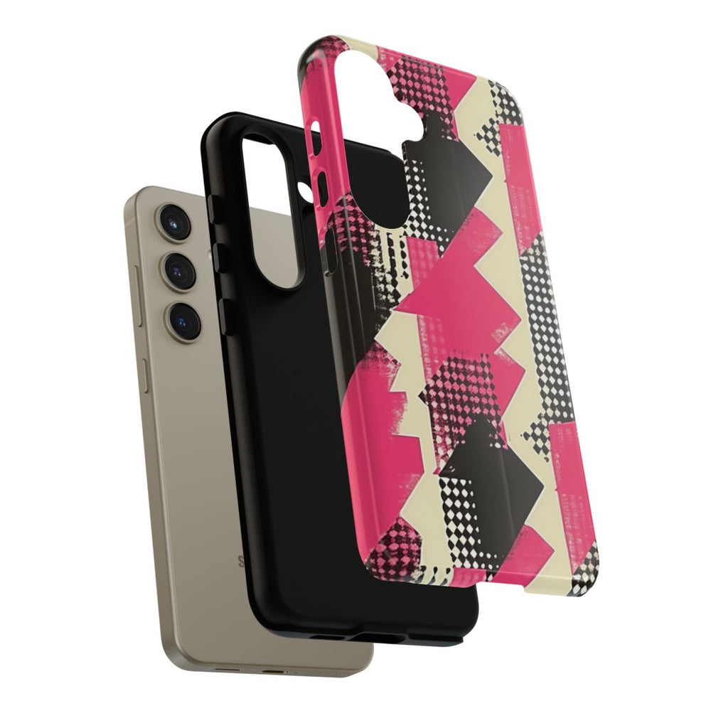 Roze en Zwart Abstract Geometrisch Patroon