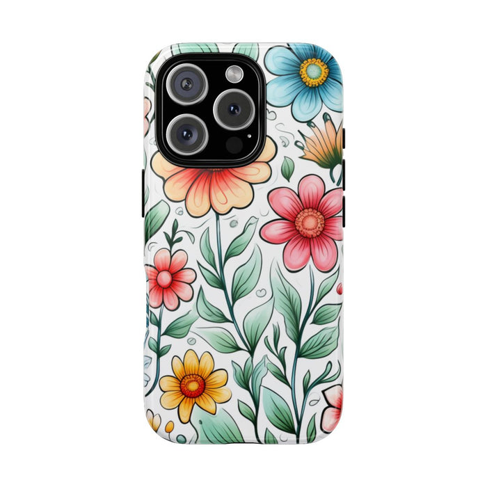Kleurrijk Bloemenpatroon met Bladeren