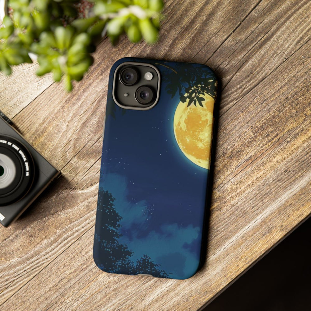 Gele Volle Maan in Nachtlandschap