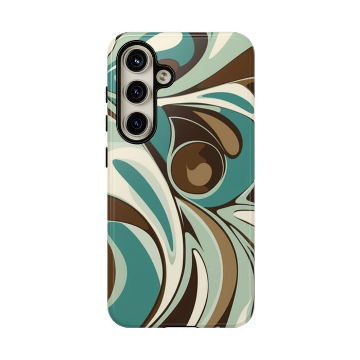 Abstracte Swirl in Teal en Bruin