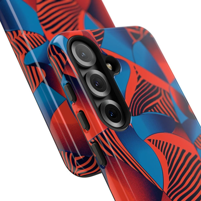 Levendig Rood-Blauw Abstract Patroon