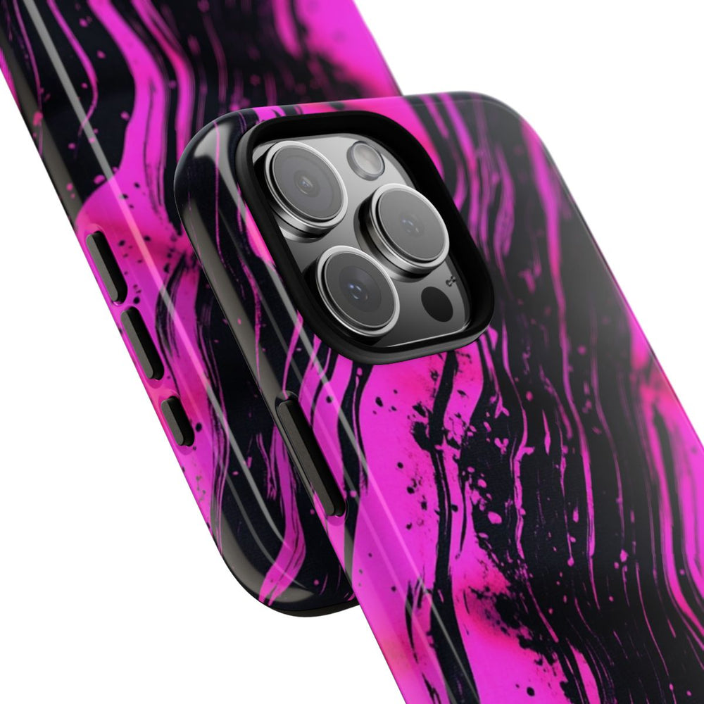 Neonroze en Zwart Abstract Patroon