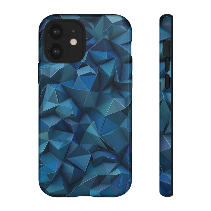 Diepblauw Geometrisch Polygonenpatroon