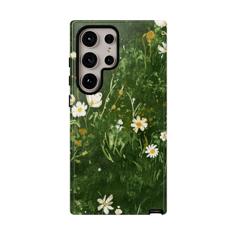 Groene Weide met Witte Bloemen