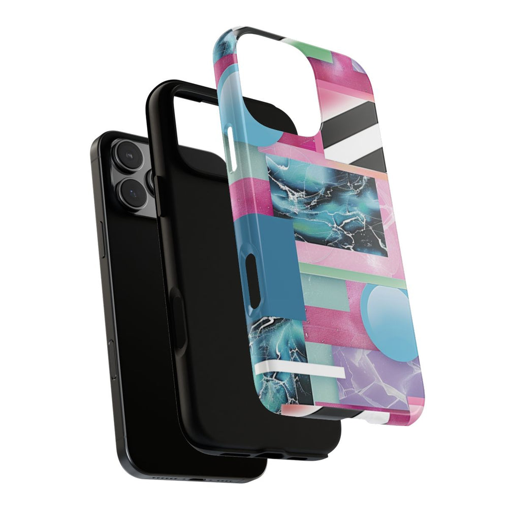 Abstract Geometrisch Patroon in Roze en Blauw