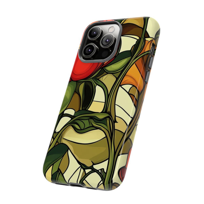 Rood-Oranje Art Nouveau Bloemmotief