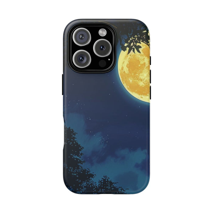 Gele Volle Maan in Nachtlandschap