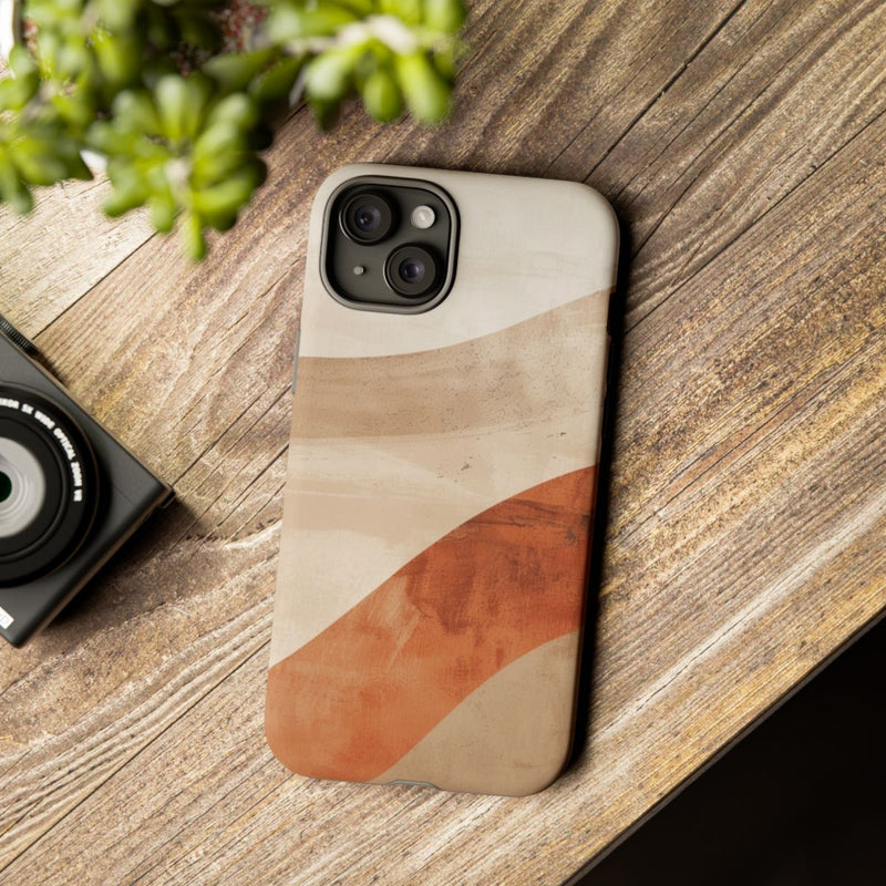 Abstracte Gebogen Terracotta- en Beigevormen