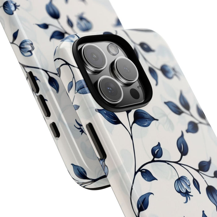 Blauw Bloemenrankpatroon